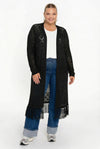 Cardigan long knit - black