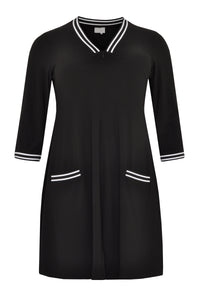 Dress DOLCE stripe rib binding - black - #4