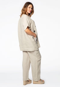 Top square LINEN - green - #3