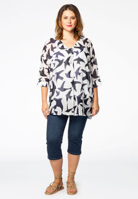 Tunic buttoned BIRDS - white - #1