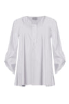 Blouse A-line roll sleeves - white - #4