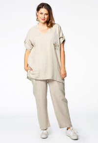 Blouse star LINEN - green - #1