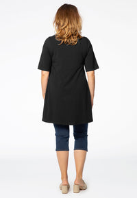 Tunic wide bottom ORGANIC COTTON - black - #3