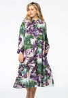Dress-blouse frill LEAVES - multi - #2