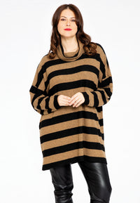 Pullover turtle neck STRIPE - black - #1