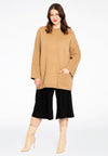 Pullover with cable knit - brown - #1