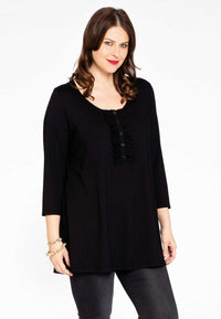 Tunic flare ruffle ORGANIC COTTON - black - #2