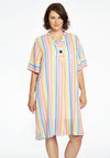 Dress grandad collar RAINBOW - white - #1