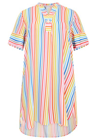 Dress grandad collar RAINBOW - white - #4