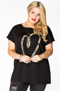 Shirt snake heart - black - #2