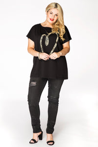 Shirt snake heart - black - #1