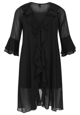 Cardi-blouse frilled VOILE - black  - #4