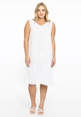 Dress double V-neck VOILE - white  - #2