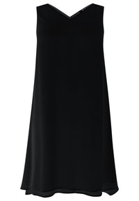 Dress double V-neck VOILE - black - #1