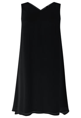 Dress double V-neck VOILE - black  - #1