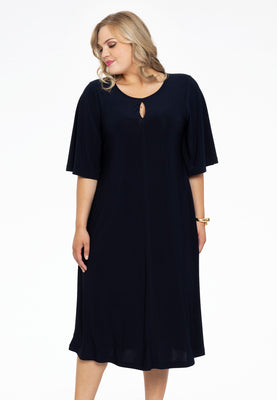 Dress A-line circle sleeve DOLCE - blue - #1