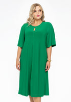 Dress A-line circle sleeve DOLCE - green  - #1