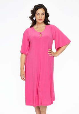 Dress A-line circle sleeve DOLCE - pink - #1