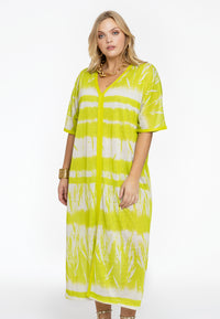 Dress wide slit MEADOW - green - #1