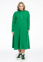 Pullover-dress zipped collar RIB - green  - #2