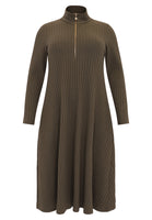 Pullover-dress zipped collar RIB - light green - #1