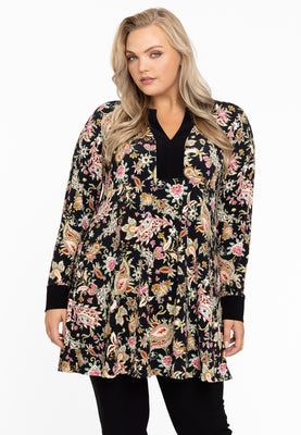 Tunic taped wide bottom PAISLEY - black  - #1