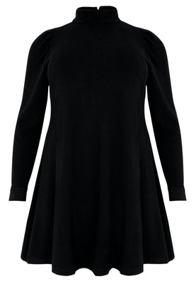 Tunic wide bottom puff sleeve DIAGONAL - black  - #3