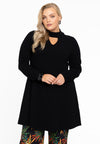 Tunic wide bottom collar DIAGONAL - black 