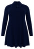 Tunic wide bottom collar DIAGONAL - blue - #4