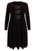 Dress A-line RHINESTONES - black  - #4