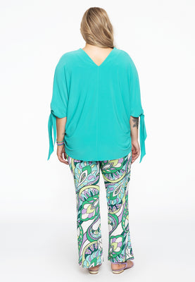 Blouse V-neck bows DOLCE - turquoise - #3