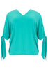 Blouse V-neck bows DOLCE - turquoise - #4