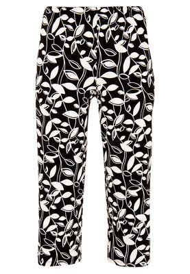 Trousers 7/8 LEAVES - black  - #3