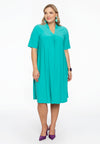 Dress short sleeve pleats DOLCE - turquoise