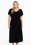 Dress Frilled V-neck DOLCE - black