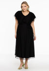 Dress Frilled V-neck MESH - black - #2