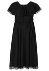 Dress Frilled V-neck MESH - black - #4