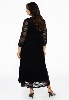 Dress puffed sleeve LACE - black  - #3