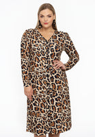 Cardigan puff sleeve LEOPARD - light brown - #1