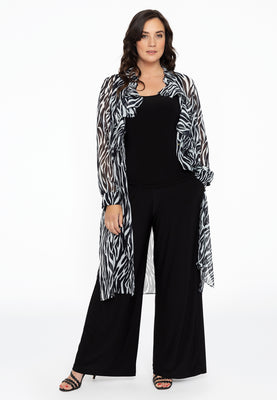 Blouse long jabot ZEBRA - black  - #5