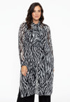 Blouse long jabot ZEBRA - black