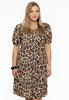 Dress puff sleeve LEOPARD - light brown