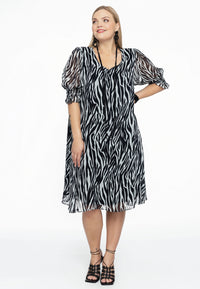 Dress puff sleeve ZEBRA - black - #2