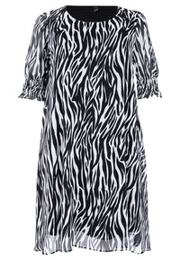 Dress puff sleeve ZEBRA - black - #3