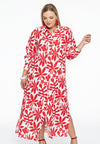 Dress buttons long ANNA - red