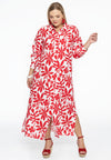 Dress buttons long ANNA - red