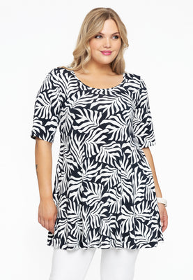 Tunic wide bottom SEA LEAF - black  - #1