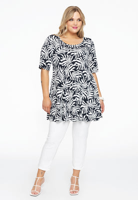 Tunic wide bottom SEA LEAF - black  - #2