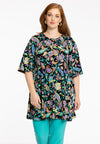 Tunic wide bottom slit FOLK - black