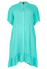 Dress oversized frilled VOILE - turquoise